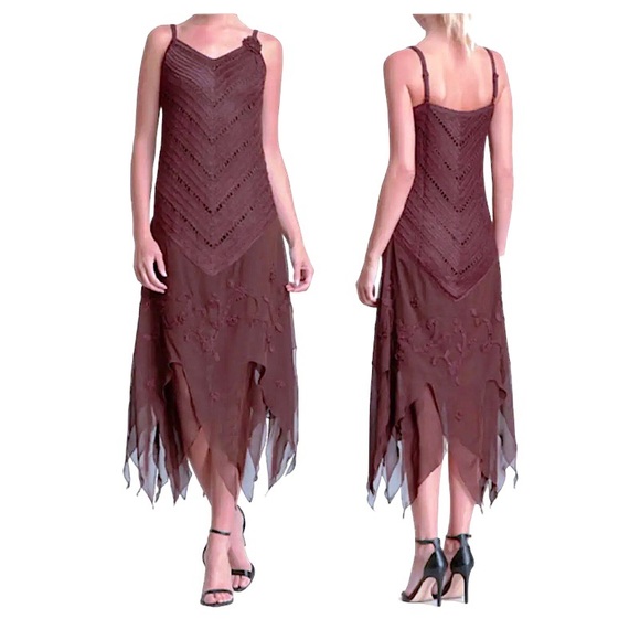Papillon Blanc Dresses & Skirts - $340 Krochetta Papillon Beaded Crochet Gown Small 2 4 Hand Made Embroidered NWT